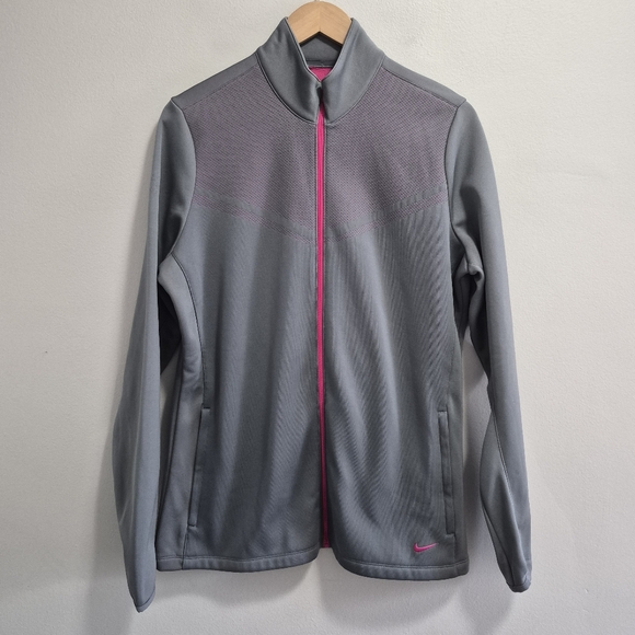 Nike Jackets & Blazers - Nike Golf Womens Soft Shell Full Zip Fleece Jacket Size XL Pink Gray